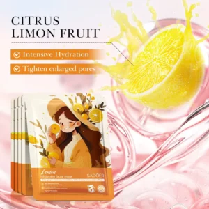 SADOER Fruit Face Sheet Mask with fresh lemon extract and a refreshing citrus splash.