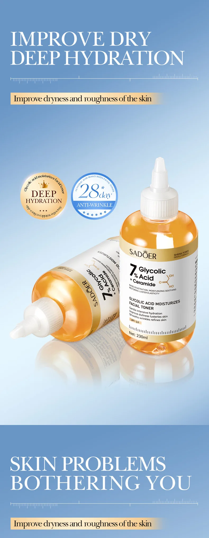 SADOER Glycolic Acid Facial Toner product information