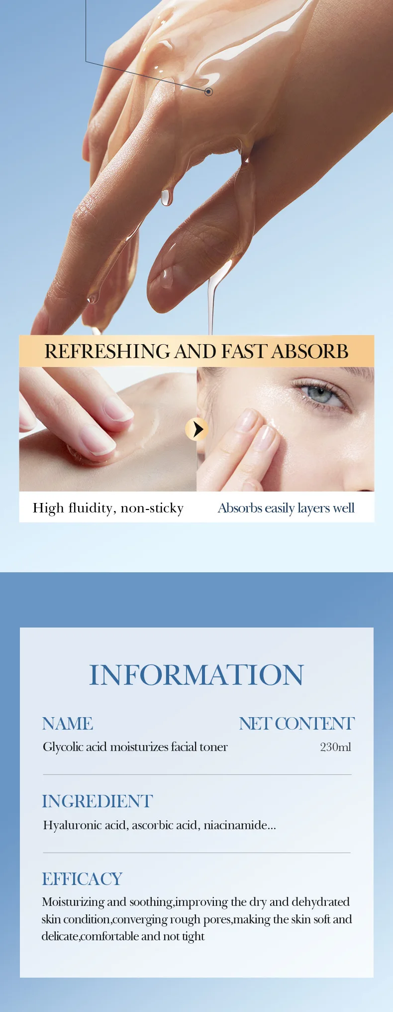 SADOER Glycolic Acid Facial Toner product information