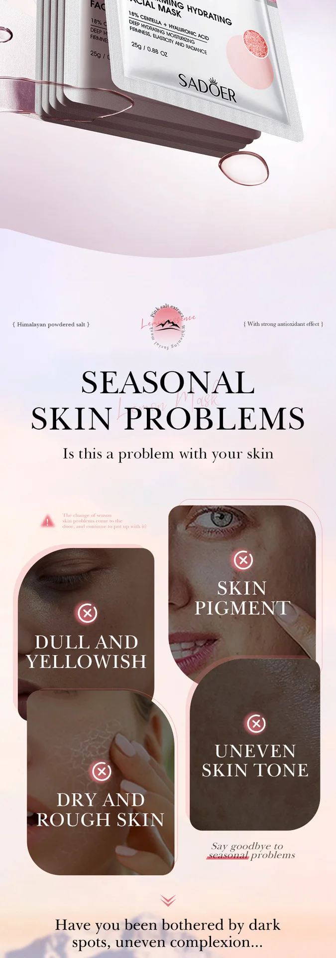 SADOER Himalayan Pink Salt Face Sheet Mask product information