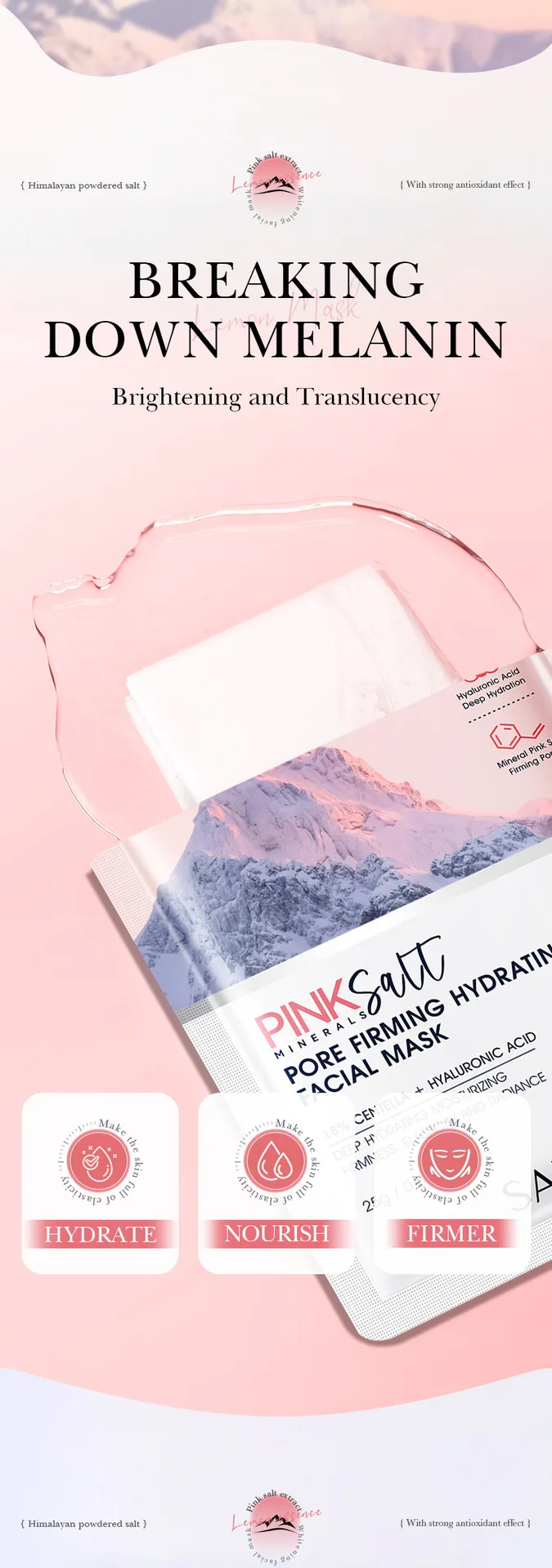SADOER Himalayan Pink Salt Face Sheet Mask product information
