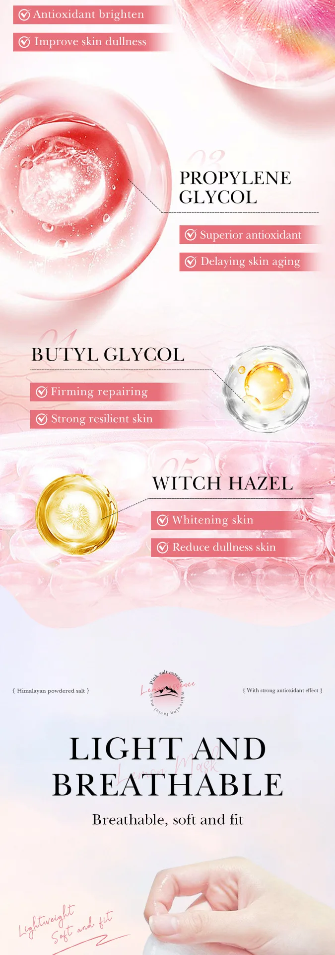 SADOER Himalayan Pink Salt Face Sheet Mask product information