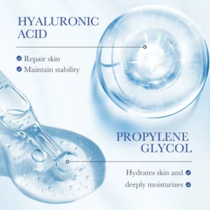 Key ingredients of SADOER Hyaluronic Acid Face Serum including hyaluronic acid and propylene glycol.
