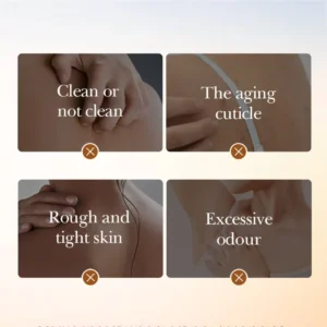 SADOER Oat Exfoliating Soap Bar addressing skin concerns like rough skin, odor, and aging cuticles.