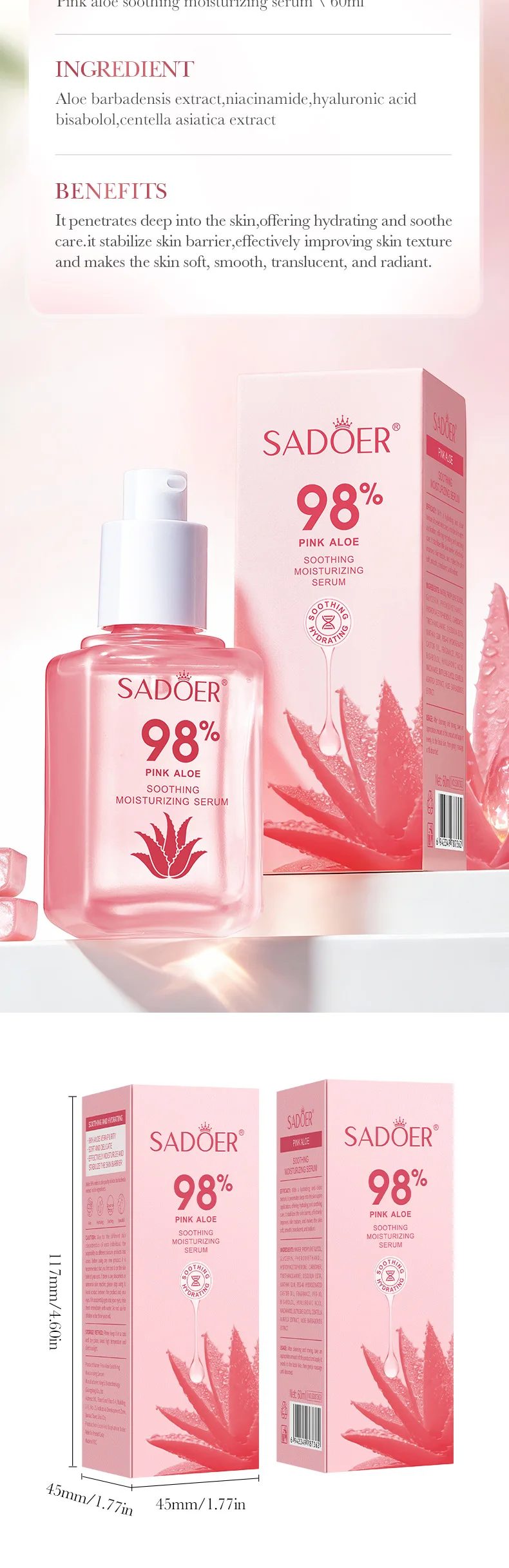 SADOER Pink Aloe Serum product information