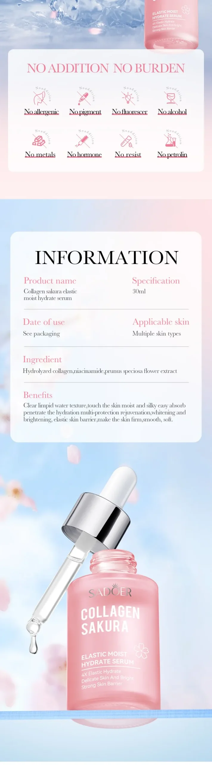 SADOER Sakura Collagen Serum product information