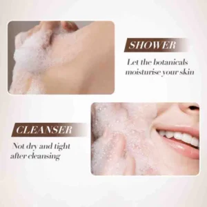 SADOER Sandalwood Essential Oil Soap Bar lather applied to skin as a face and body cleanser.