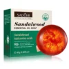 SADOER Sandalwood Essential Oil Soap Bar with amino acids and translucent amber cleansing bar.