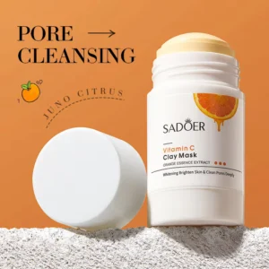 SADOER Vitamin C Clay Face Mask stick with Juno Citrus extract for deep pore cleansing.