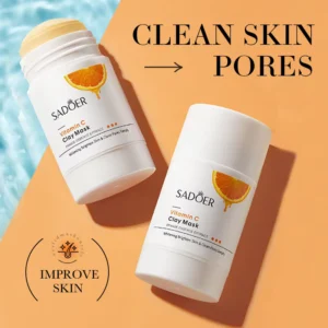 SADOER Vitamin C Clay Face Mask sticks for deep pore cleansing and improved skin brightness.