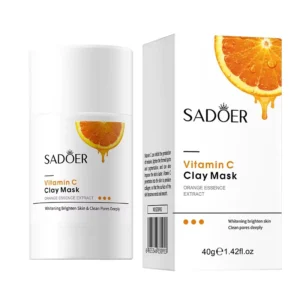 SADOER Vitamin C Clay Face Mask stick and retail box with orange essence extract.