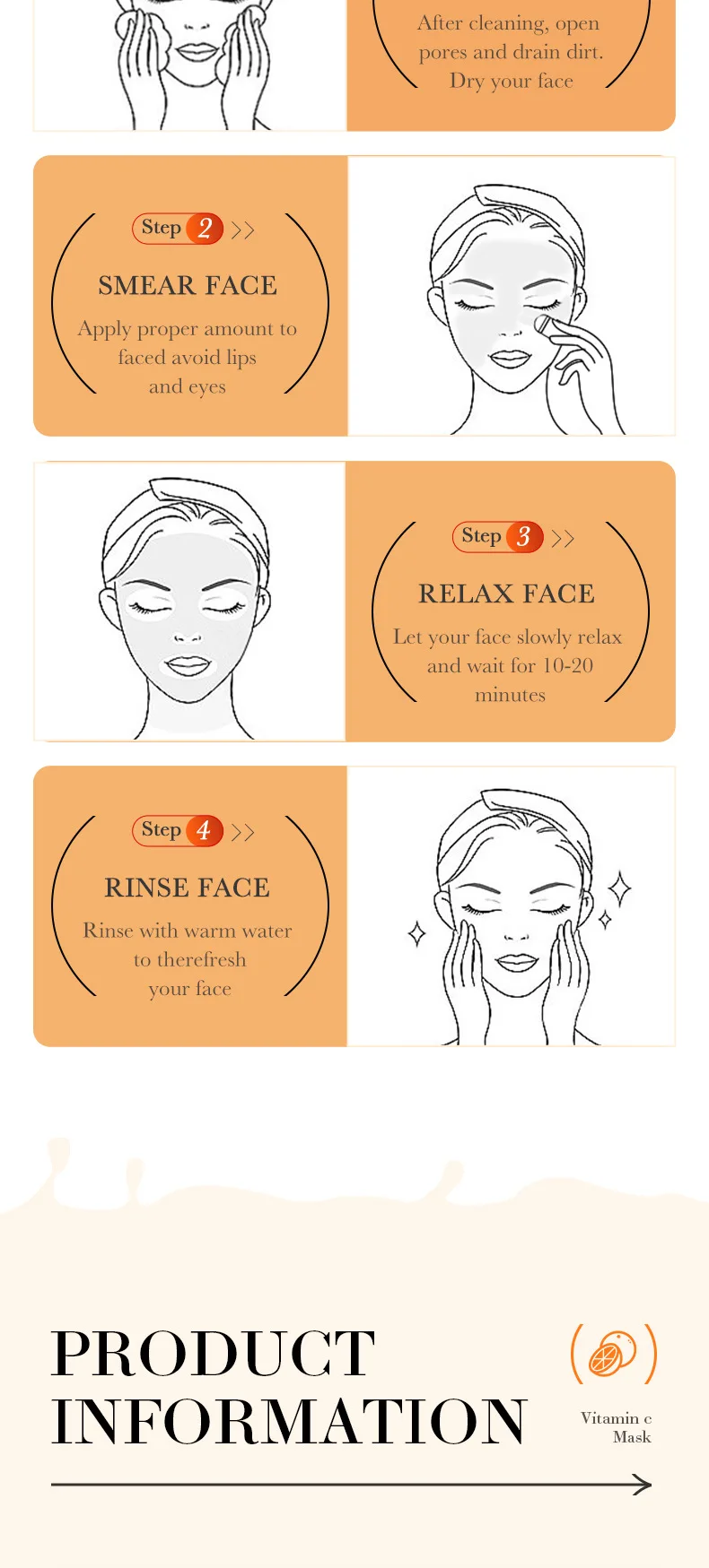 SADOER Vitamin C Clay Face Mask product information