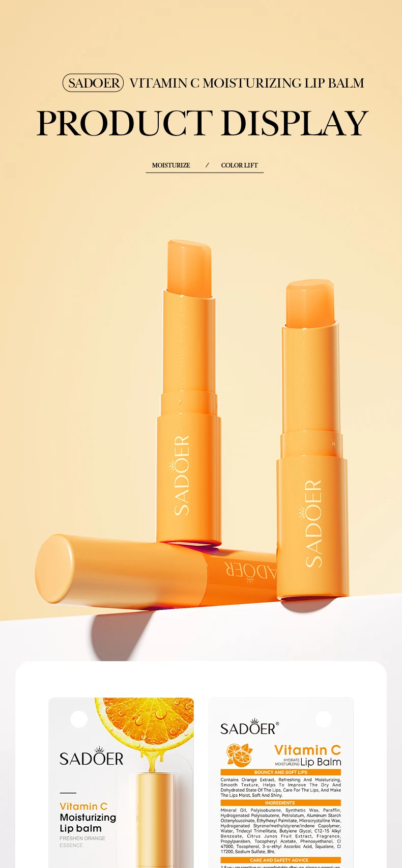 SADOER Vitamin C Lip Balm product information