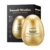 SADOER Yeast Collagen Eggshell Veil Cream gold egg-shaped jars with black anti-aging product box.