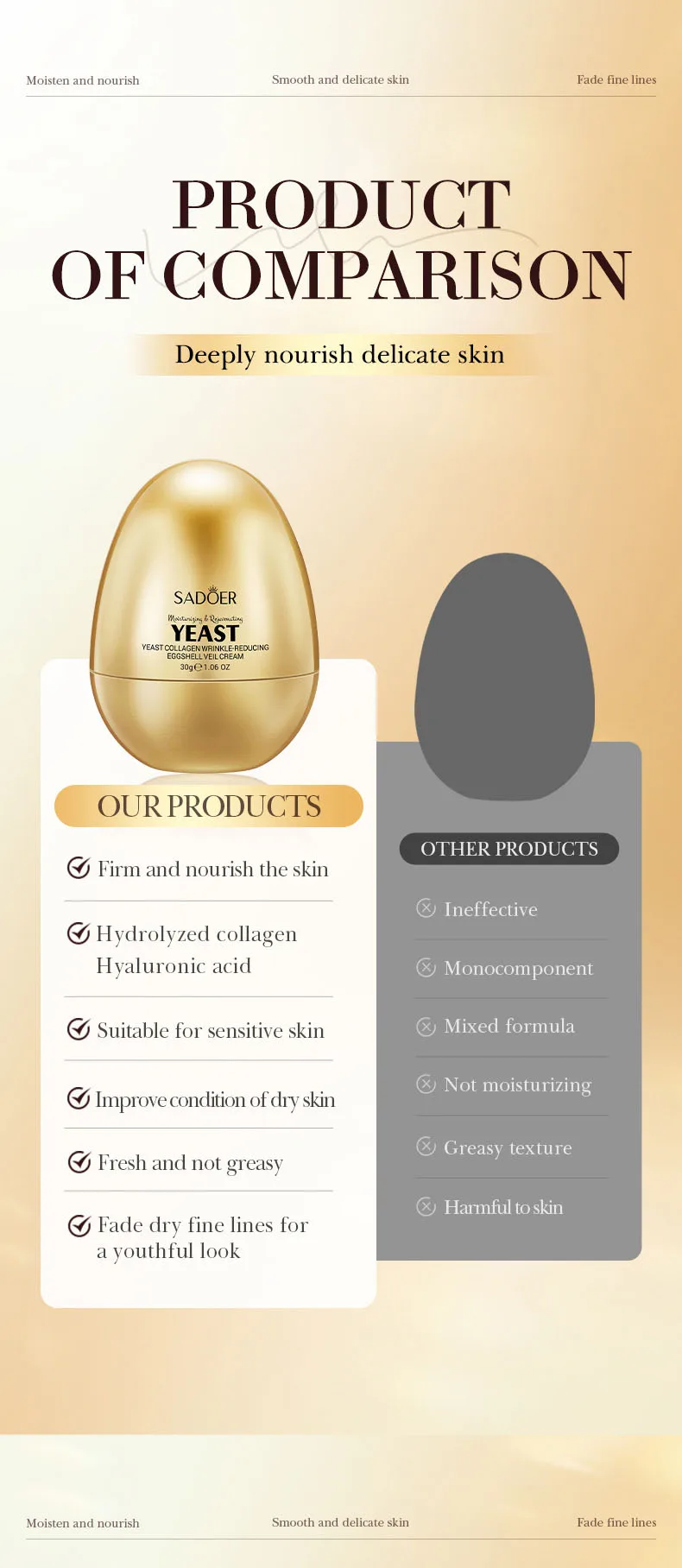 SADOER Yeast Collagen Eggshell Veil Cream product information