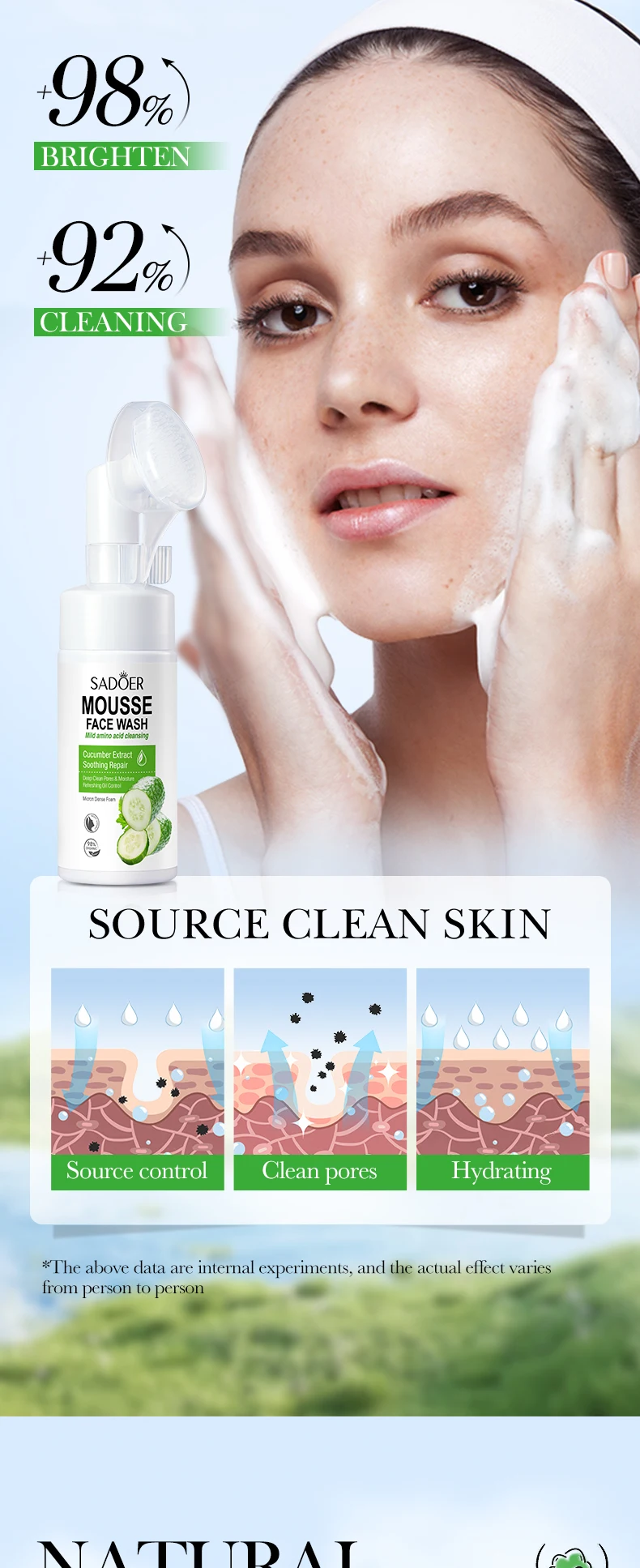 SADOER Cucumber Facial Cleanser Mousse product information