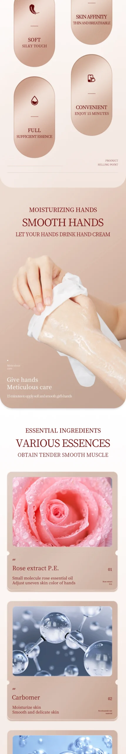 SADOER Damask Rose Hand Mask product information