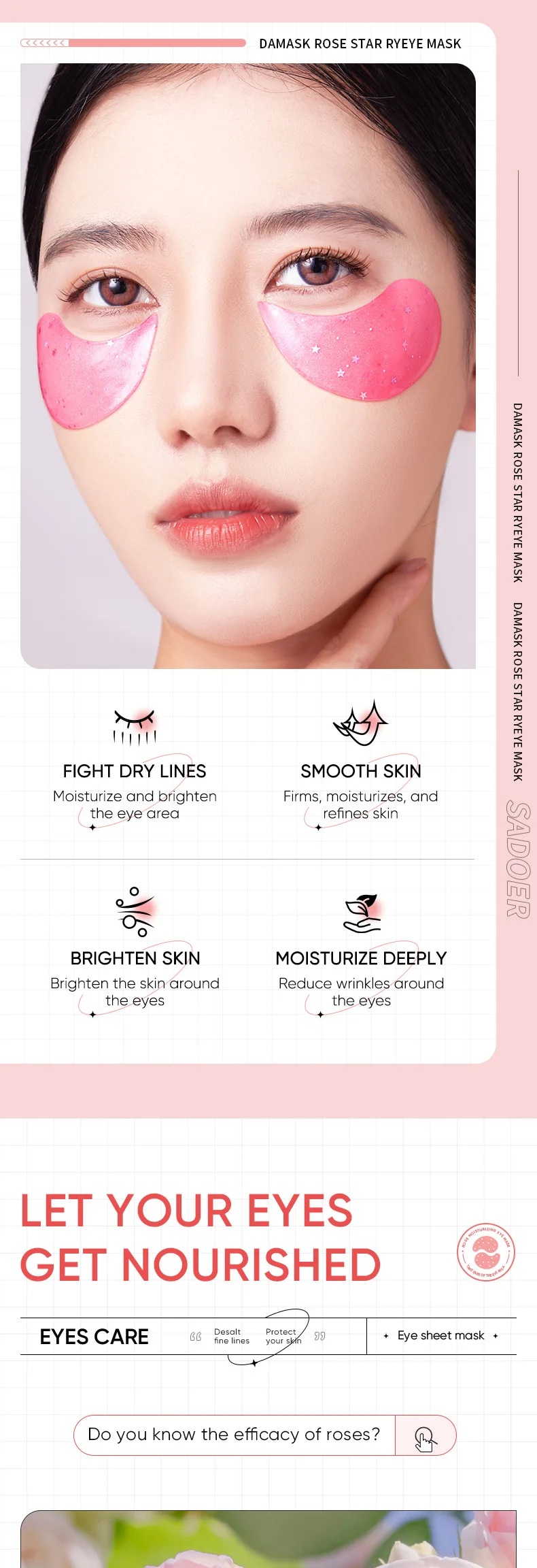 SADOER Damask Rose Starry Eye Mask Patches product information