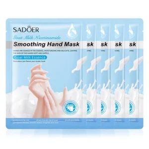 SADOER Goat Milk Nicotinamide Hand Mask packets for hydrating and smoothing rough hands.