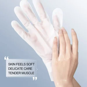 SADOER Goat Milk Nicotinamide Hand Mask being worn for deep hydration and soft skin.