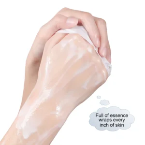 SADOER Goat Milk Nicotinamide Hand Mask essence coating skin for deep nourishment and hydration.