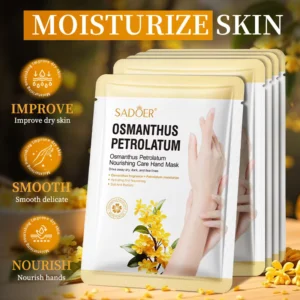 SADOER Osmanthus Petrolatum Hand Mask packs for nourishing, smoothing, and moisturizing dry skin.