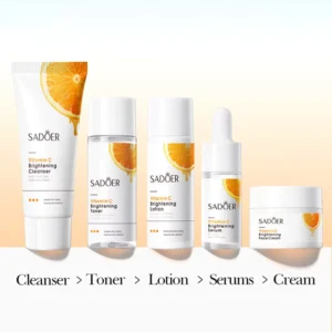 SADOER Vitamin C Brightening and Whitening Skincare Set five-step routine for radiant skin