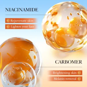 SADOER Vitamin C Brightening and Whitening Skincare Set glowing ingredient spheres for enhancing skin radiance