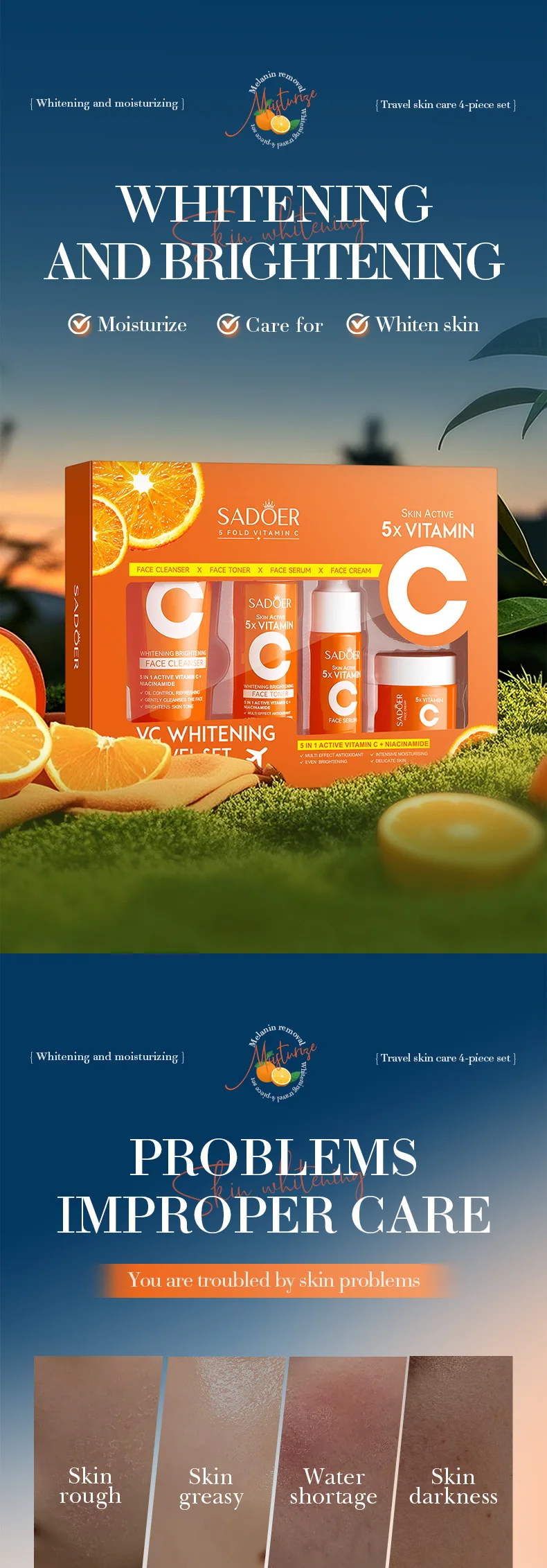 SADOER Vitamin C Travel Skincare Set information