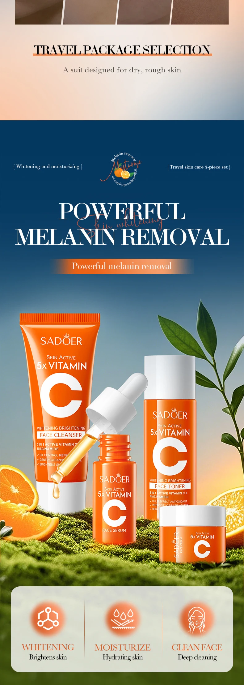 SADOER Vitamin C Travel Skincare Set information