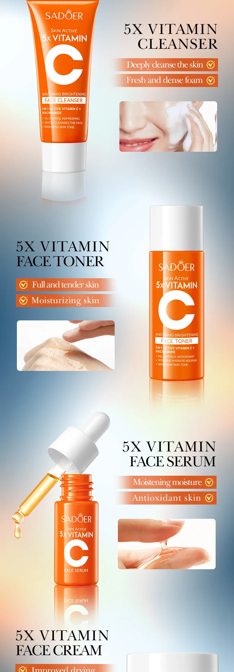 SADOER Vitamin C Travel Skincare Set information