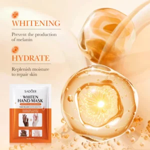 SADOER Niacinamide & Vitamin C Hand Mask with glowing hydrating essence drops.