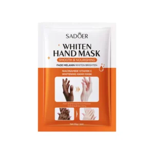 SADOER Niacinamide and Vitamin C Hand Mask sachet packaging for brightening and nourishing hands.