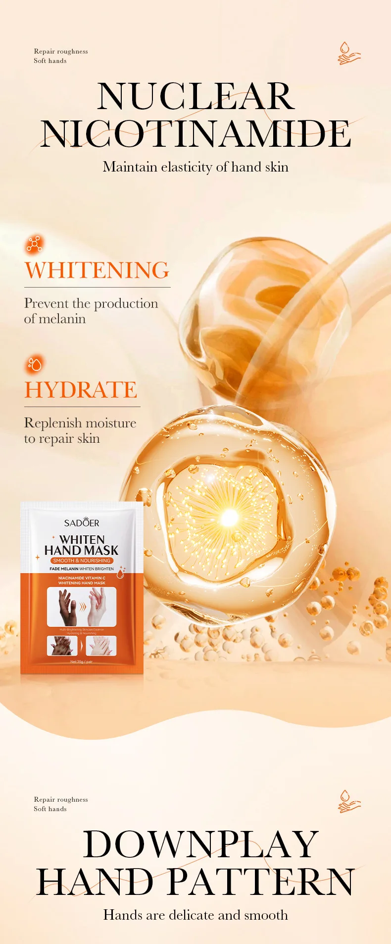 SADOER Niacinamide & Vitamin C Hand Mask product information