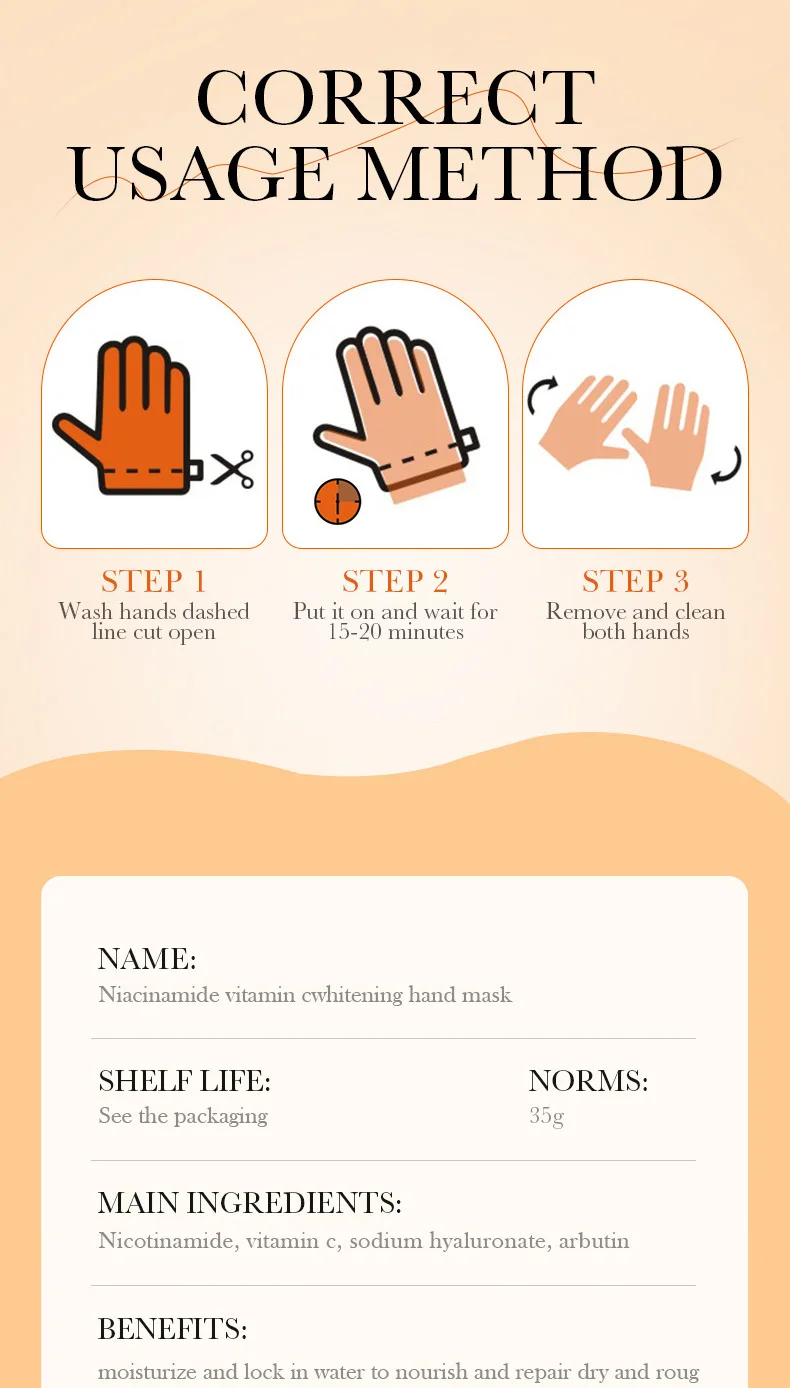 SADOER Niacinamide & Vitamin C Hand Mask product information