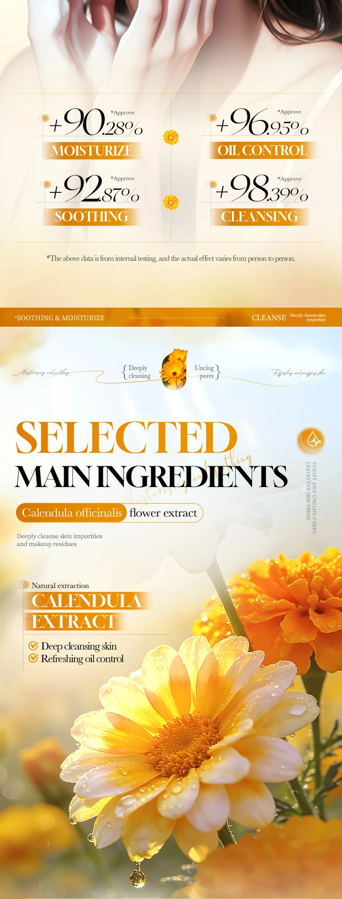 SADOER Calendula Amino Acid Facial Cleanser product information.
