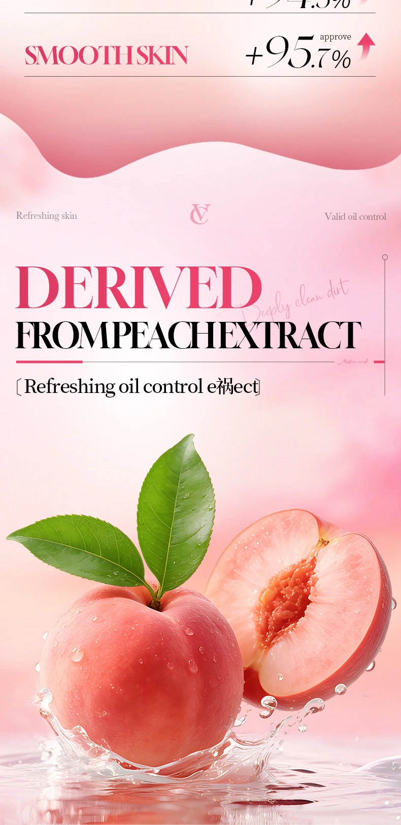 SADOER Niacinamide Peach Purifying Facial Cleanser product information.