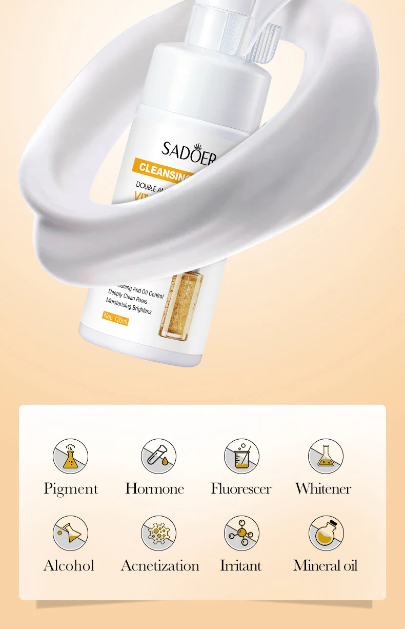 SADOER Vitamin C Cleansing Mousse product information.