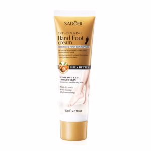 Front view of SADOER Shea Butter Anti-Cracking Hand & Foot Cream tube with moisturizing shea butter.