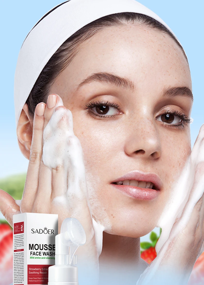 SADOER Strawberry Facial Cleanser Mousse product information.