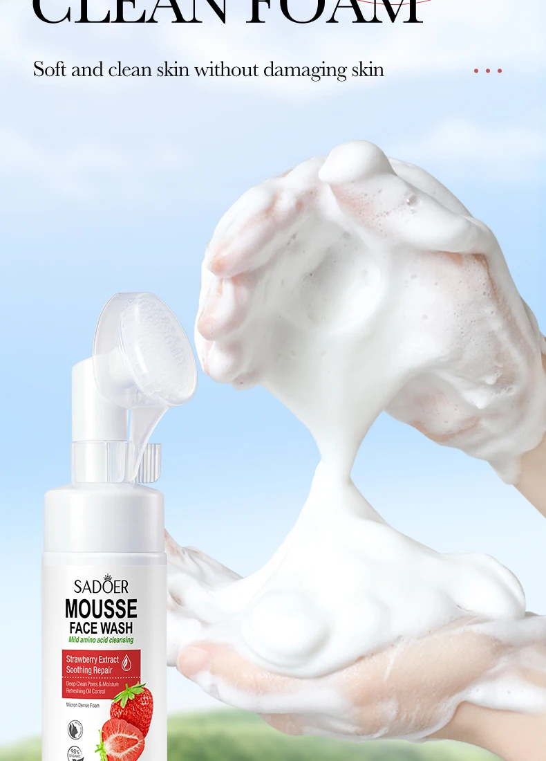 SADOER Strawberry Facial Cleanser Mousse product information.