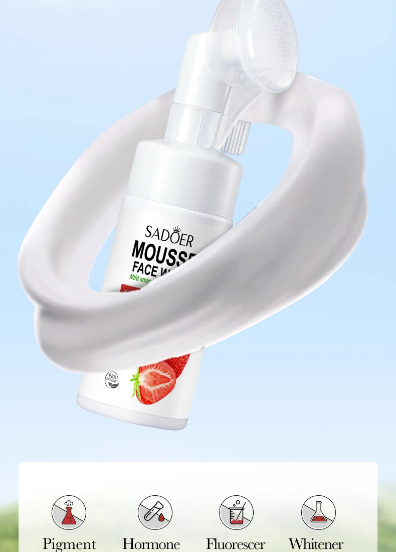 SADOER Strawberry Facial Cleanser Mousse product information.