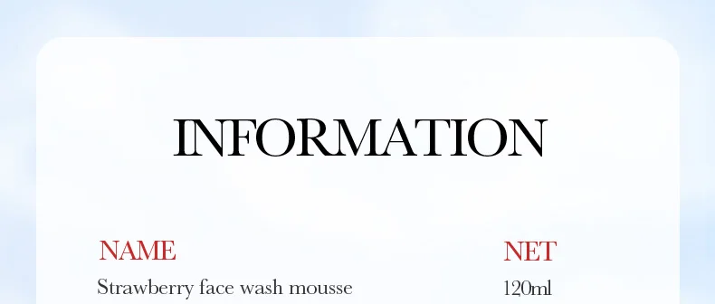 SADOER Strawberry Facial Cleanser Mousse product information.