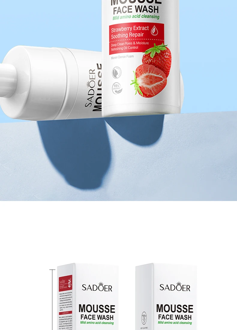 SADOER Strawberry Facial Cleanser Mousse product information.