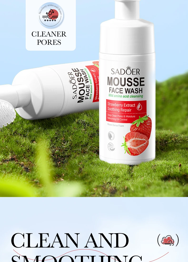 SADOER Strawberry Facial Cleanser Mousse product information.