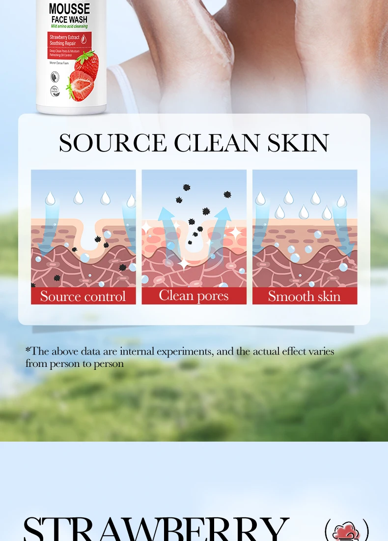 SADOER Strawberry Facial Cleanser Mousse product information.