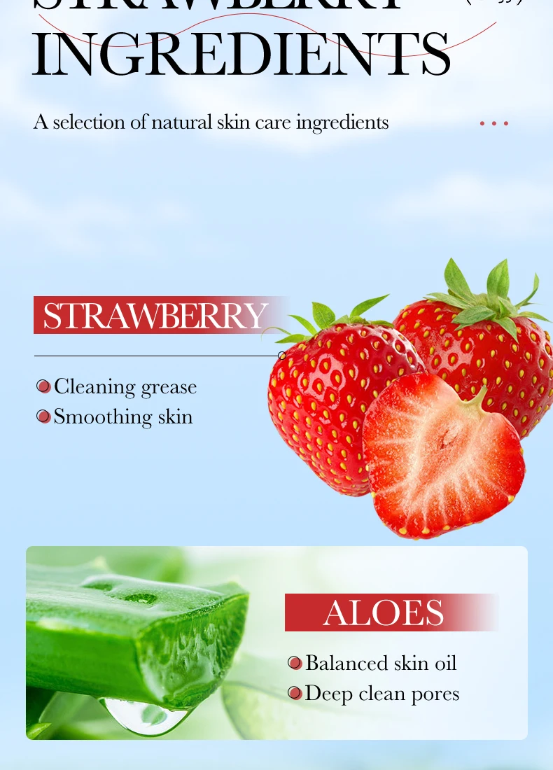 SADOER Strawberry Facial Cleanser Mousse product information.
